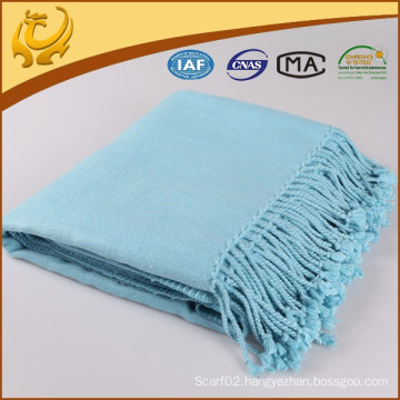 High Quality Organic Bamboo Sofa Throw Plain Woven Blanket Throw With Brushed